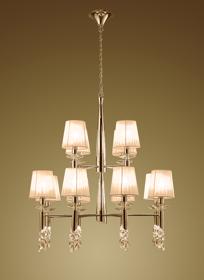 Tiffany French Gold-Soft Bronze Crystal Ceiling Lights Mantra Tiered Crystal Fittings
